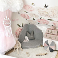 Play Mat for Kids - Cloud Shaped Light Grey Velvet