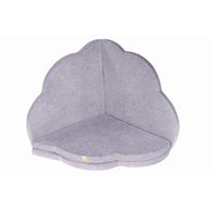 MeowBaby Speelmat Light Grey Velvet gevouwen als comfortabele zitzak voor kinderen