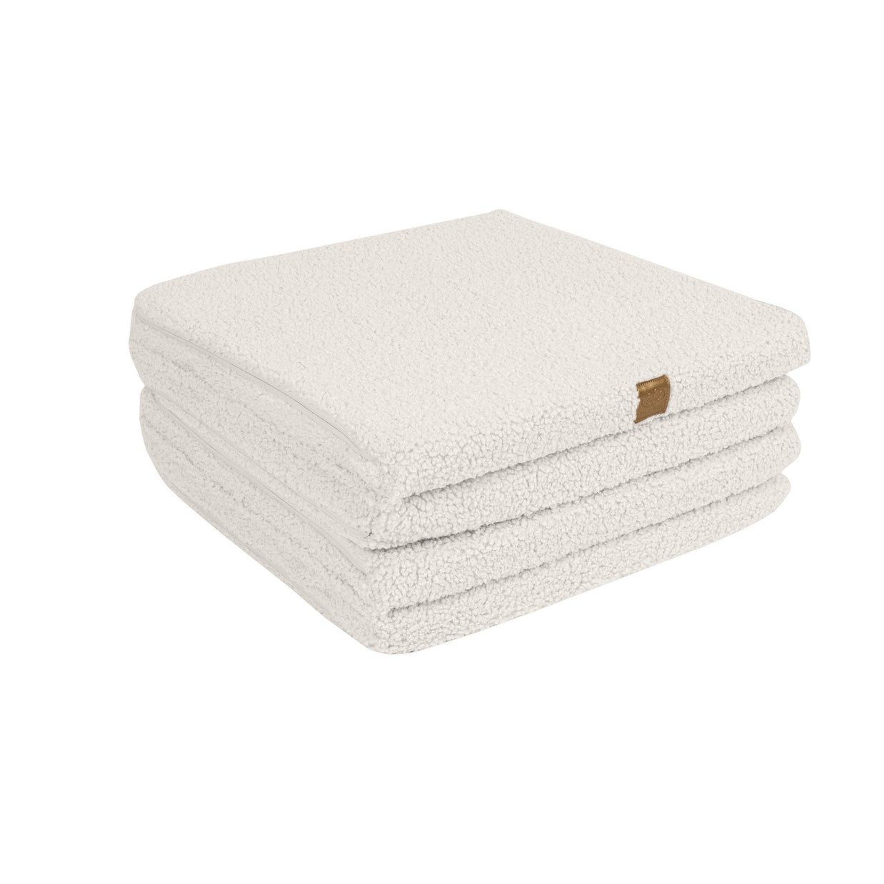 MeowBaby Speelmat Vierkant Bearly Cream zachte crèmekleurige babymat opgevouwen