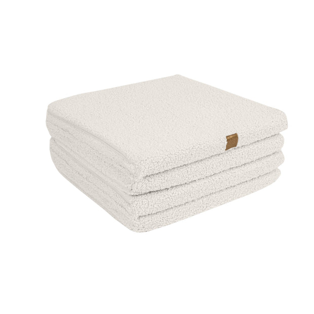 MeowBaby Speelmat Vierkant Bearly Cream zachte crèmekleurige babymat opgevouwen