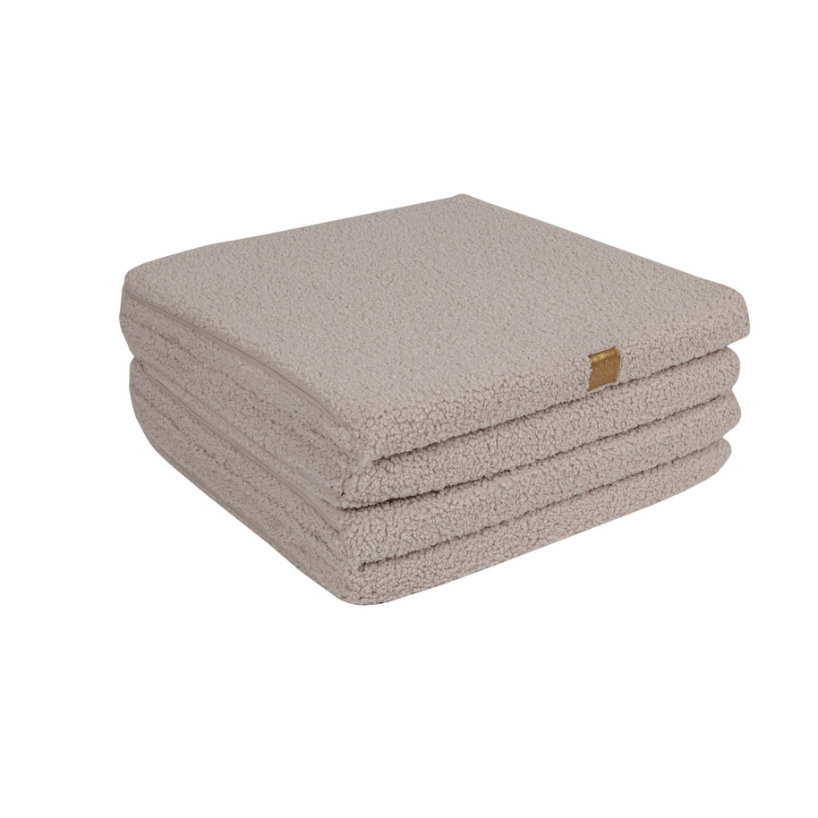 MeowBaby Speelmat Vierkant Bearly Light Grey zachte babymat voor spelen en rusten