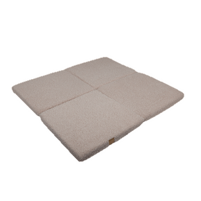 MeowBaby Speelmat Vierkant Bearly Light Grey zachte babymat voor speeluimte en comfort