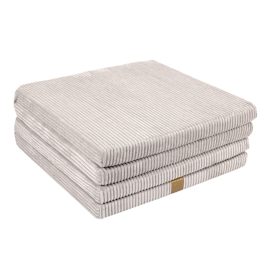 MeowBaby Speelmat Vierkant Ecru opgevouwen zachte babymat voor peutersterrein