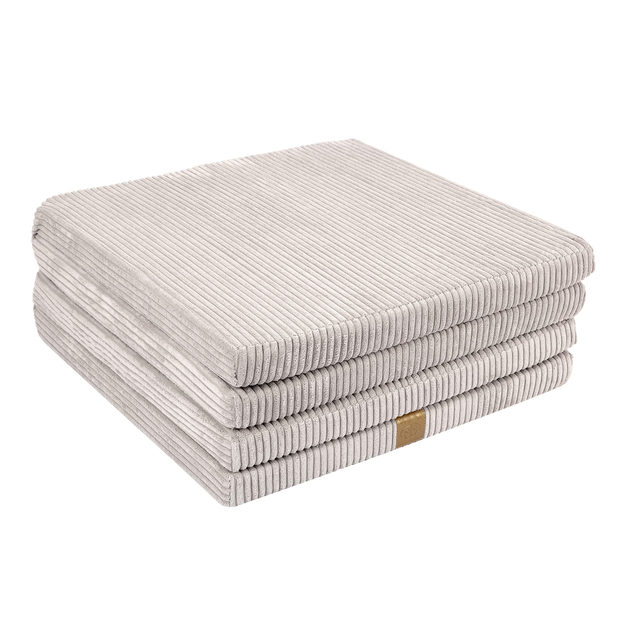 MeowBaby Speelmat Vierkant Ecru opgevouwen zachte babymat voor peutersterrein