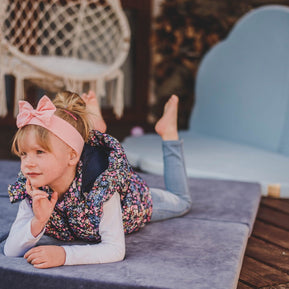 Play Mat for Kids - Square Blue-Grey Velvet