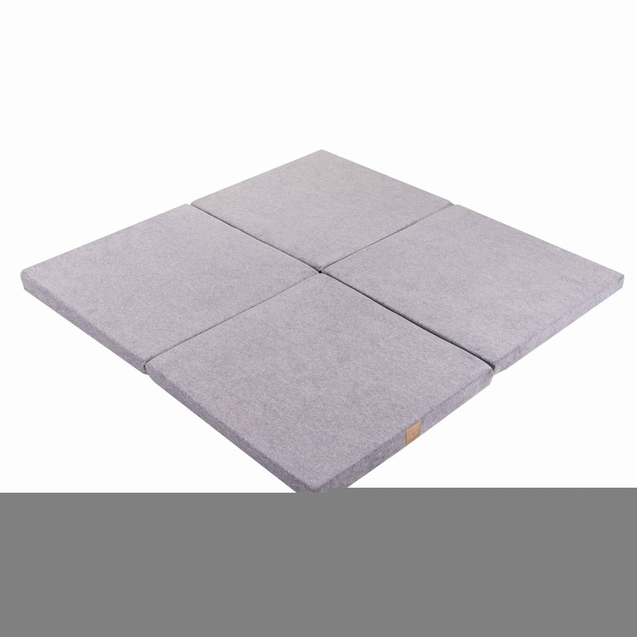 Play Mat for Kids - Square Light Grey Velvet
