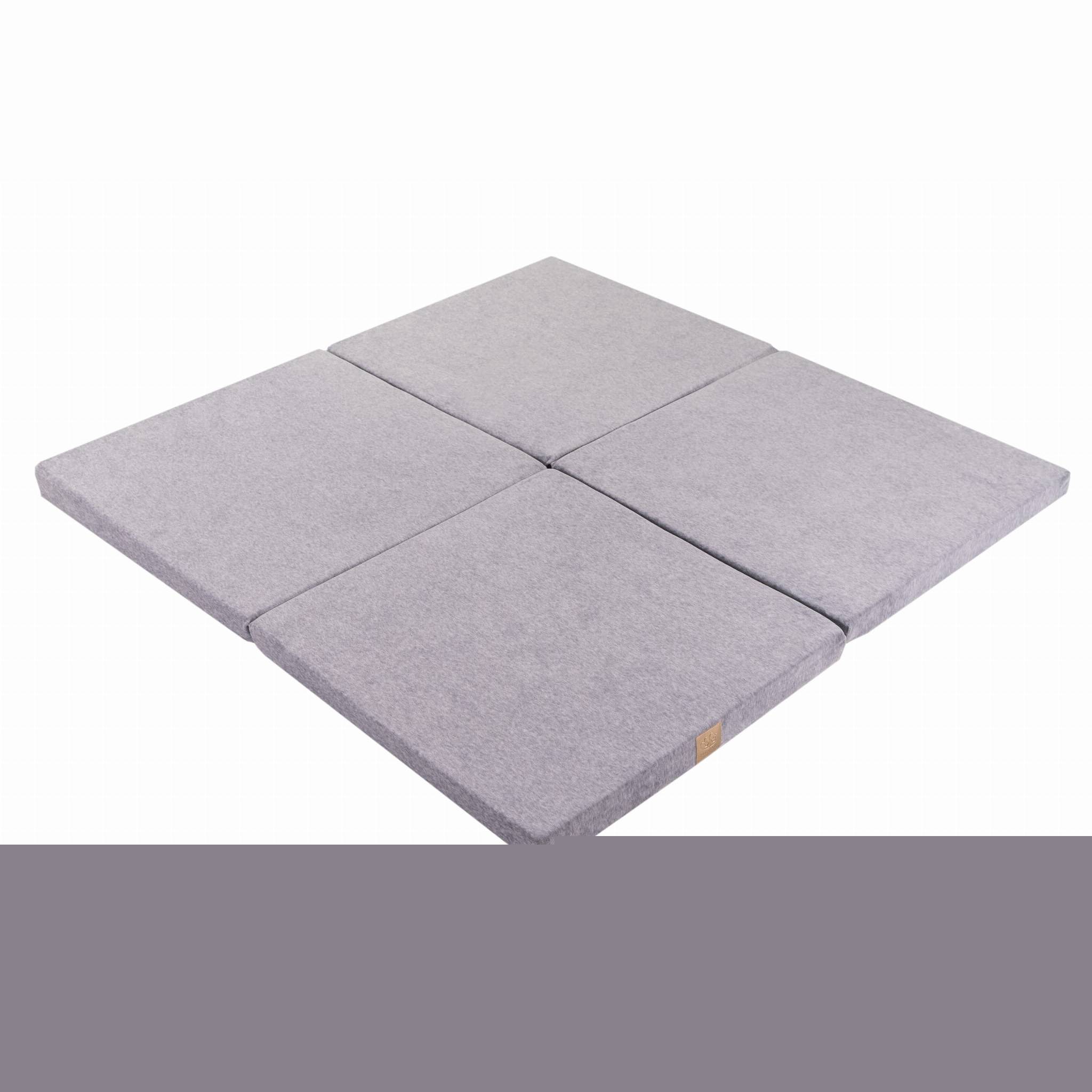 Play Mat for Kids - Square Light Grey Velvet