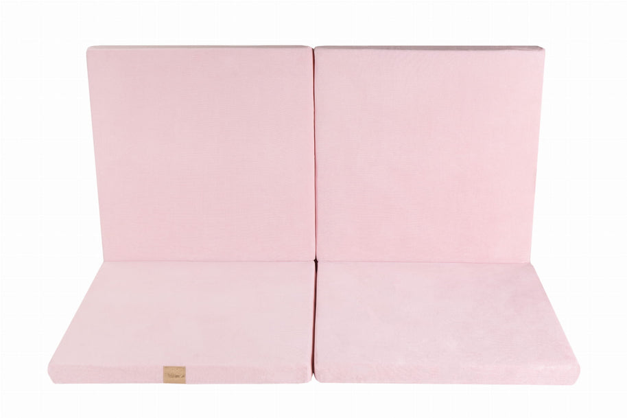MeowBaby Speelmat Vierkant Light Pink Velvet zacht en comfortabel voor baby’s en peuters