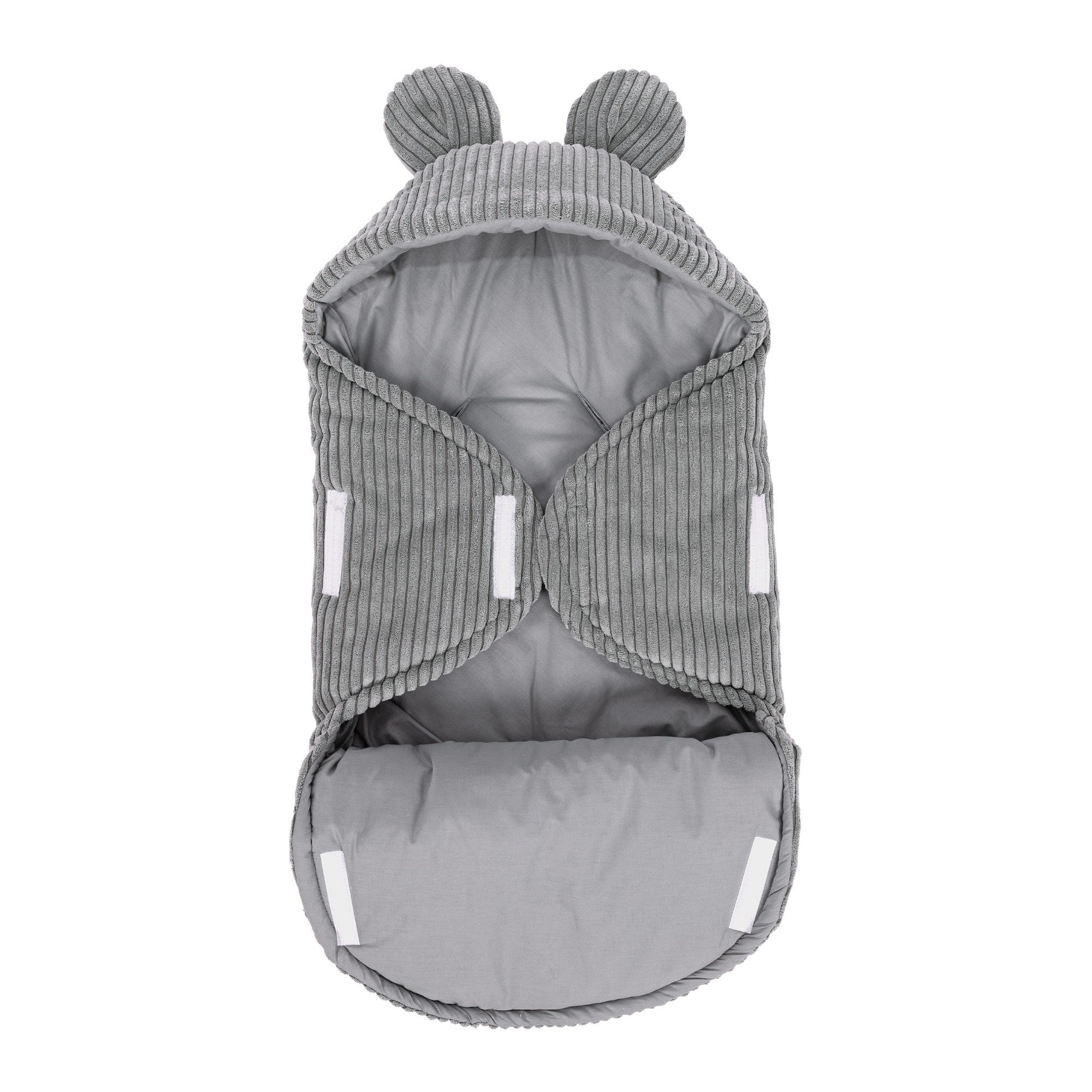 Baby Swaddle with Bear Ears – Grey