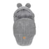 MeowBaby Wikkeldeken Rib Bear Grey met zachte ribcorduroy en schattige berenoortjes