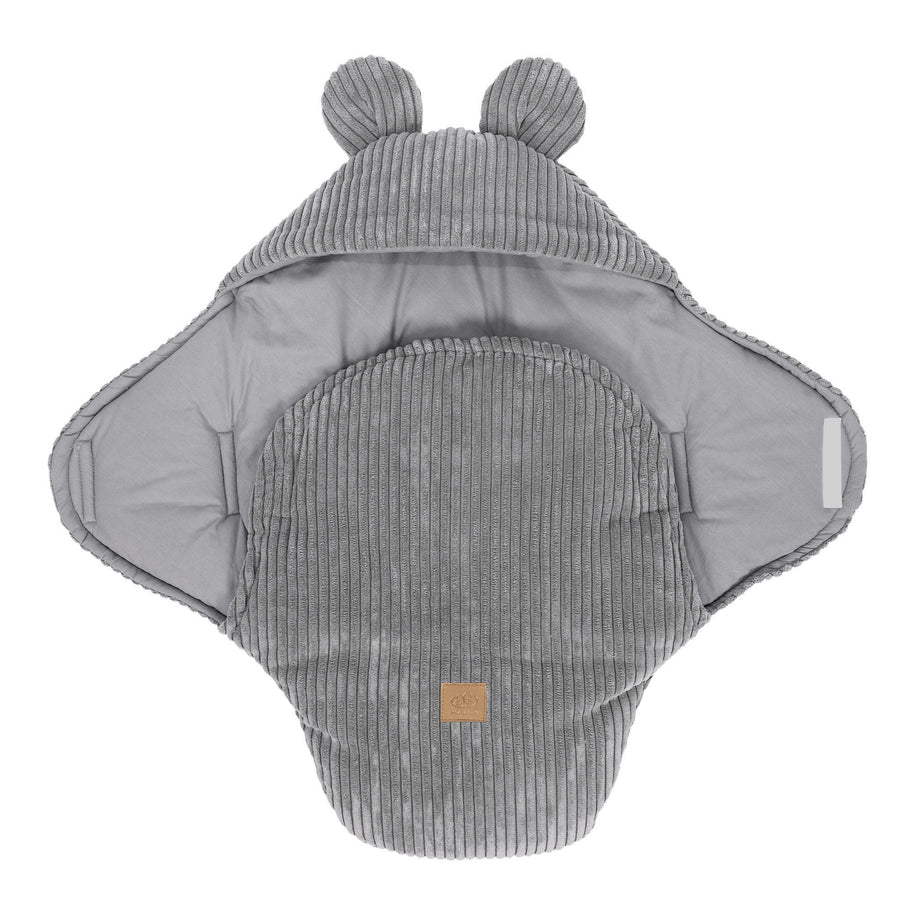 Baby Swaddle with Bear Ears – Grey