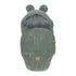 MeowBaby Wikkeldeken Rib Bear Olive Green met zachte ribcorduroy en schattige berenoortjes