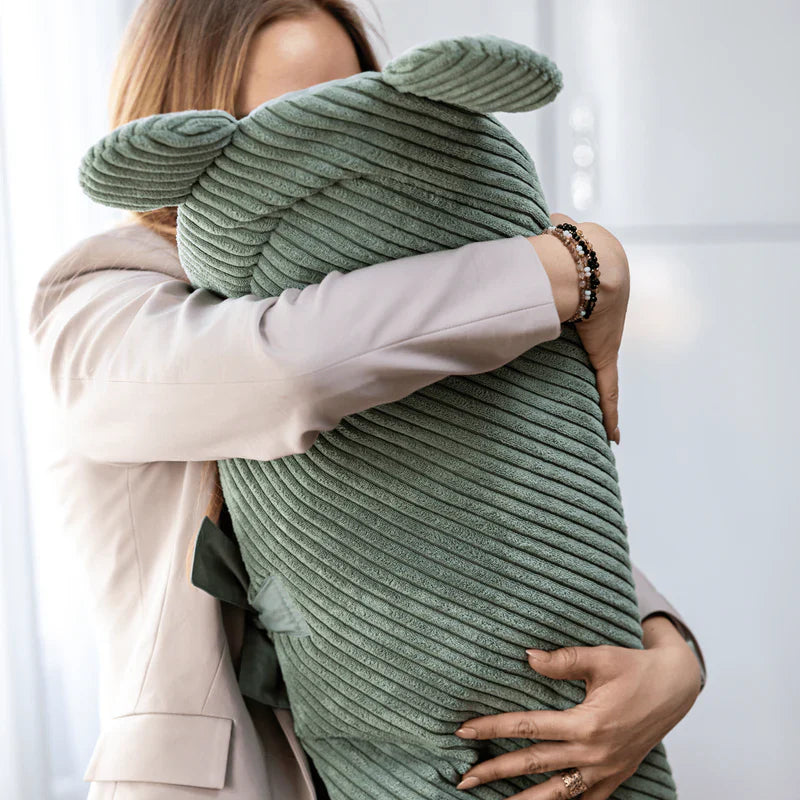 MeowBaby Wikkeldeken Rib Olive Green knusse en zachte inbakerdoek voor baby's