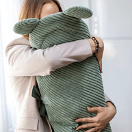 MeowBaby Wikkeldeken Rib Olive Green knusse en zachte inbakerdoek voor baby's