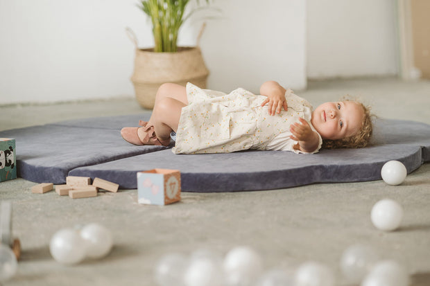 MeowBaby Speelmat Velvet - Blue & Grey