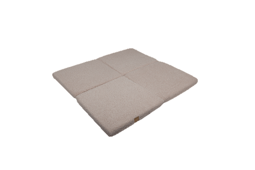 MeowBaby Speelmat Vierkant Bearly Light Grey zachte babymat voor speeluimte en comfort