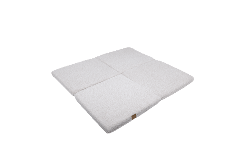 MeowBaby Speelmat Vierkant Bearly White zachte babymat ideaal voor peuters en kleintjes