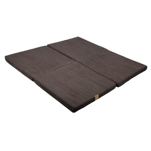 MeowBaby Speelmat Vierkant Brown zachte en veilige babymat voor peuters en kleuters