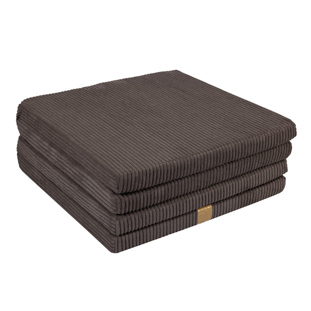 MeowBaby Speelmat Vierkant Brown opgevouwen zachte babymat ideaal voor peuters