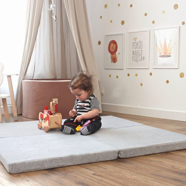 MeowBaby Speelmat Vierkant Velvet - Light Grey