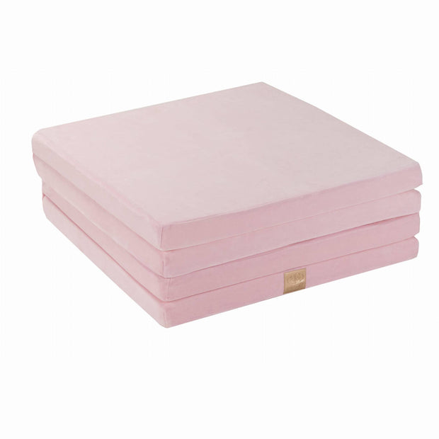 MeowBaby Speelmat Vierkant Light Pink Velvet zachte en comfortabele kindermat