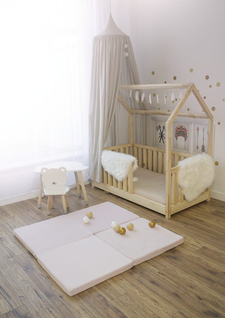 MeowBaby Speelmat Vierkant Velvet - Light Pink