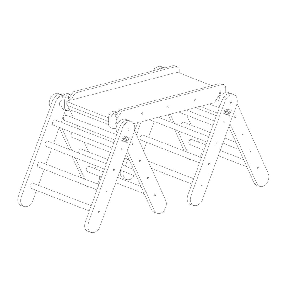 Climbing Triangle With Slide and Climbing Frame - Black