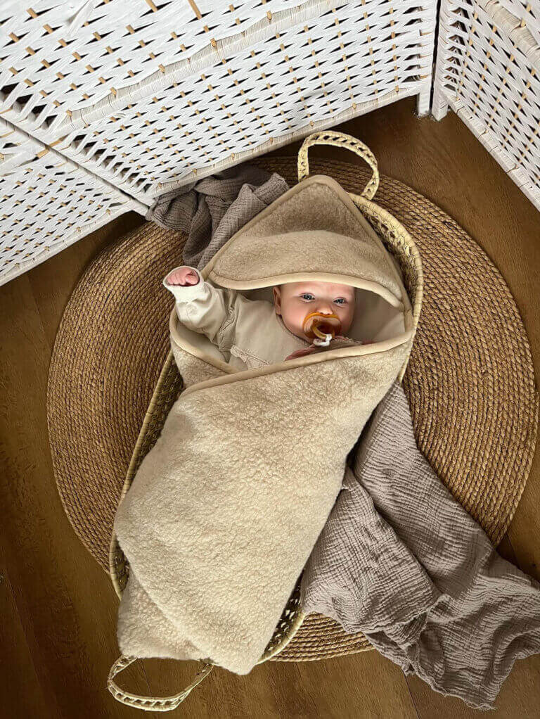 Merino wollen wikkeldeken voor newborns