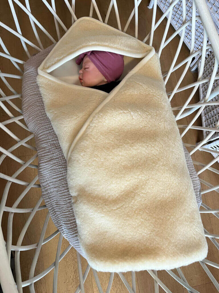Merino wollen wikkeldeken voor newborns