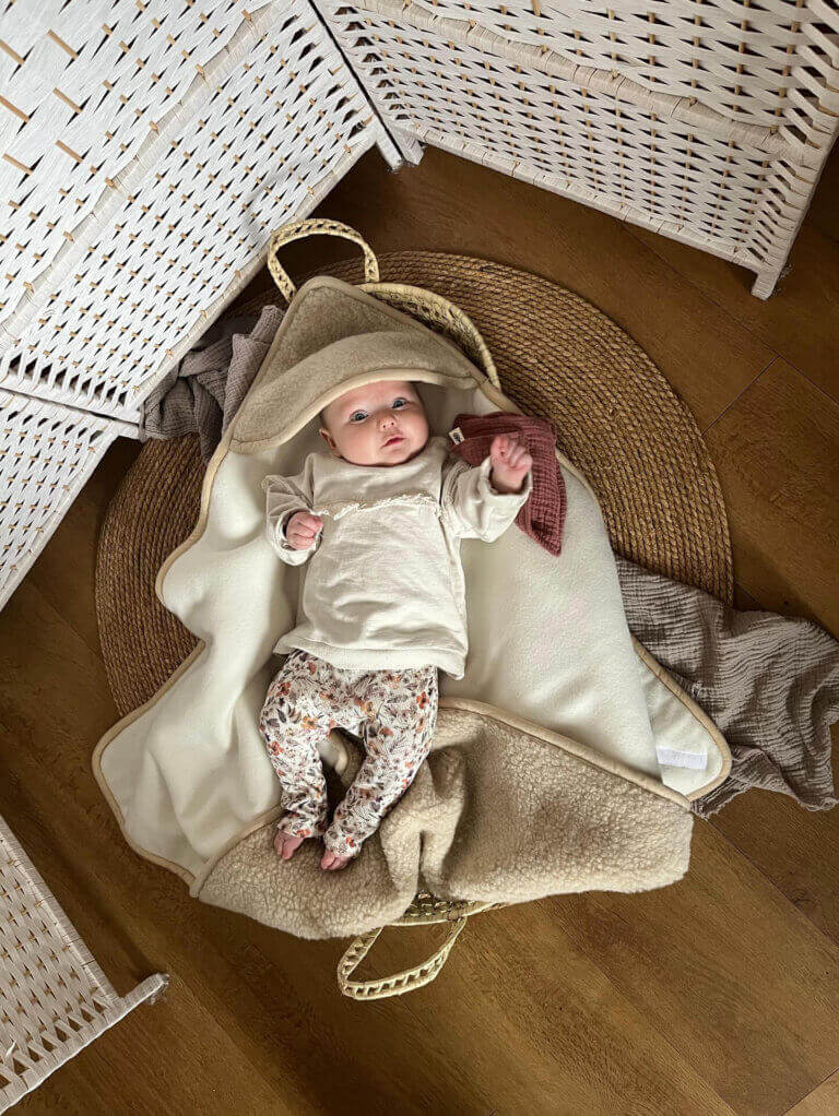 Merino wollen wikkeldeken voor newborns