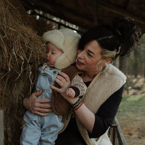 Merino wollen bodywarmer kind - Donkerbruin