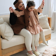 Merino wollen bodywarmer kind - Donkerbruin