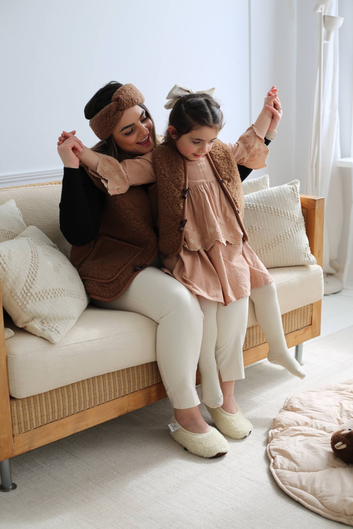 Merino wollen bodywarmer kind - Donkerbruin