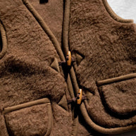 Merino wollen bodywarmer kind - Donkerbruin