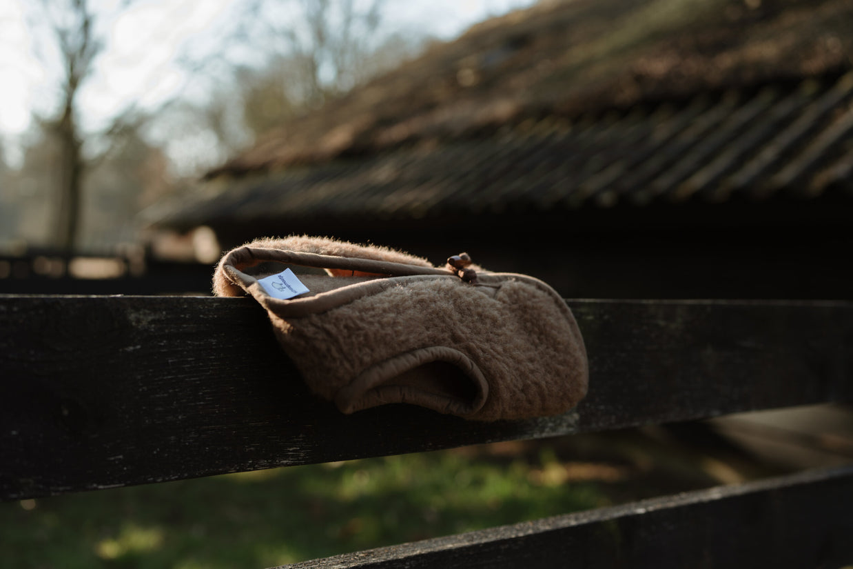 Merino wollen bodywarmer kind - Donkerbruin