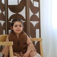 Merino wollen bodywarmer kind - Donkerbruin