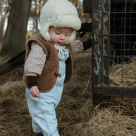 Merino wollen bodywarmer kind - Donkerbruin