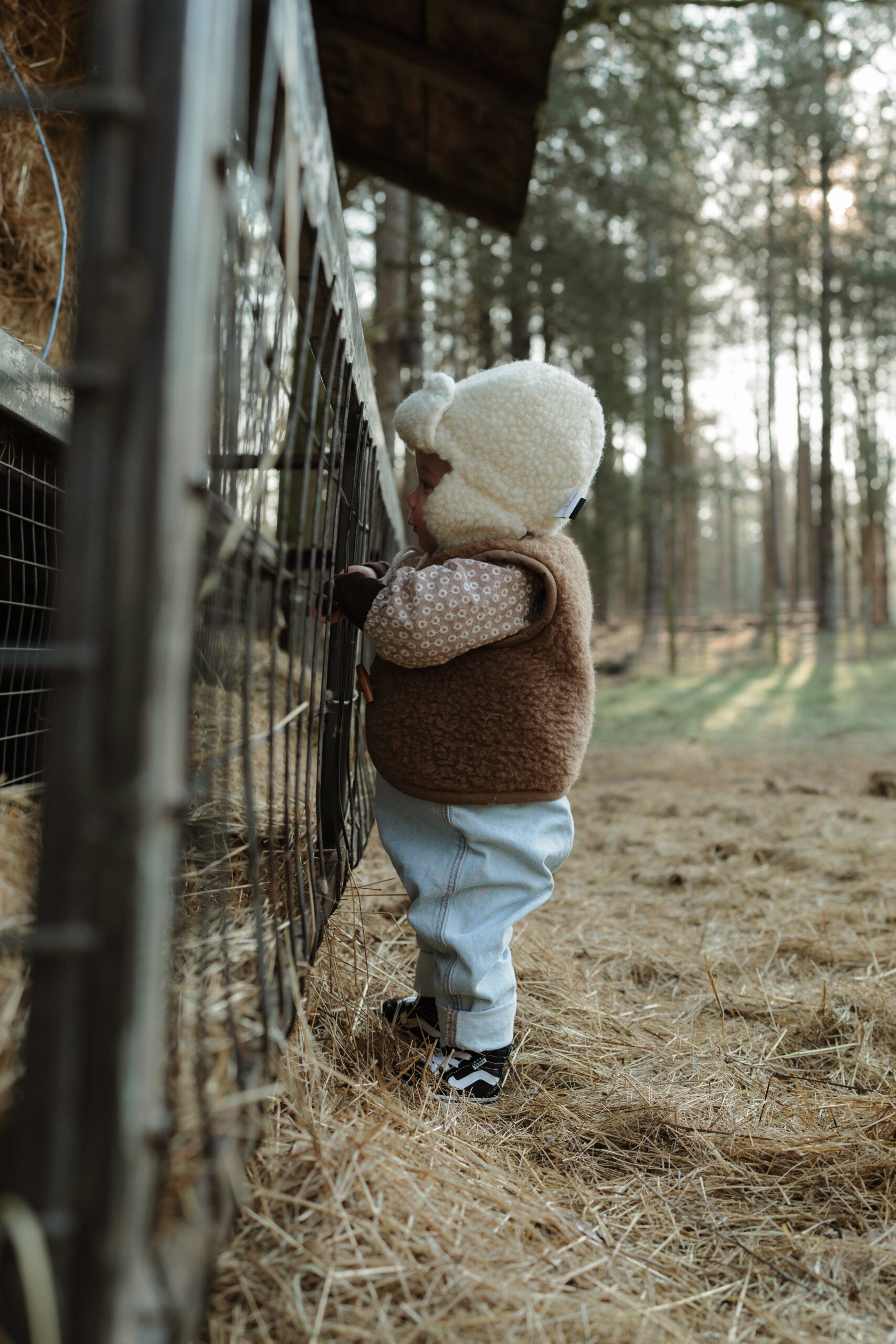 Merino wollen bodywarmer kind - Donkerbruin