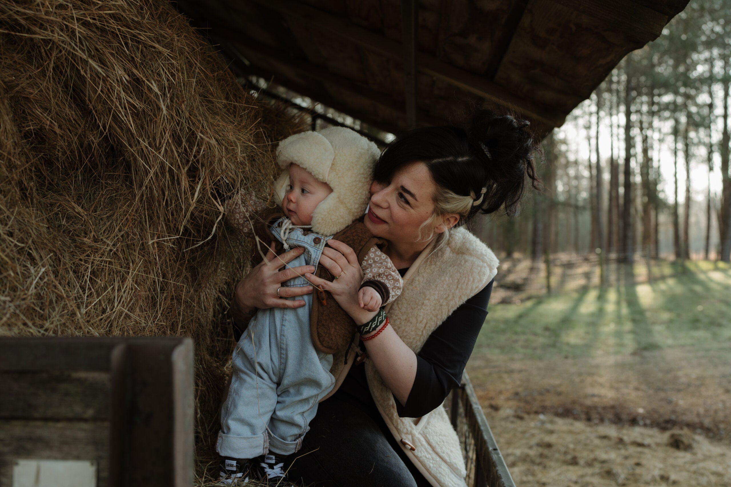 Merino wollen bodywarmer kind - Donkerbruin