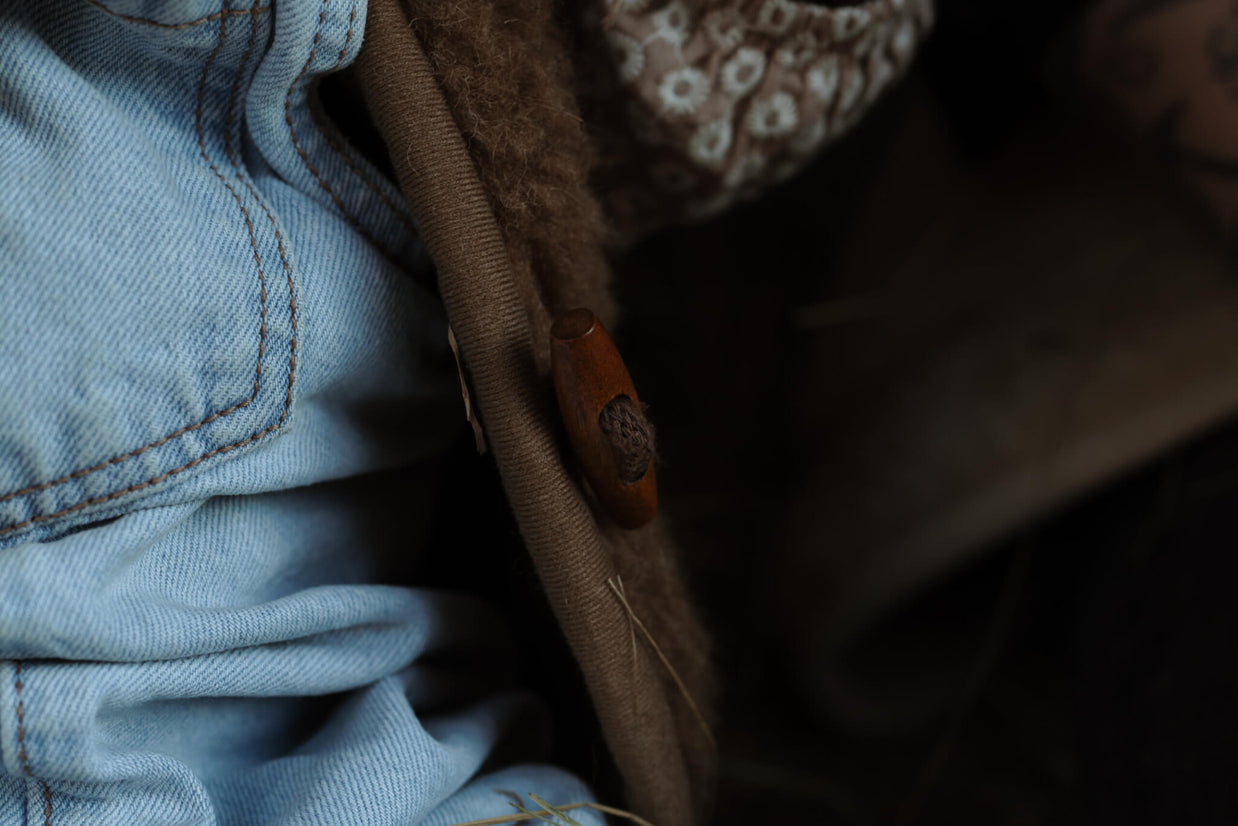 Merino wollen bodywarmer kind - Donkerbruin