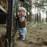 Merino wollen bodywarmer kind - Donkerbruin