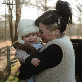 Merino wollen bodywarmer kind - Donkerbruin