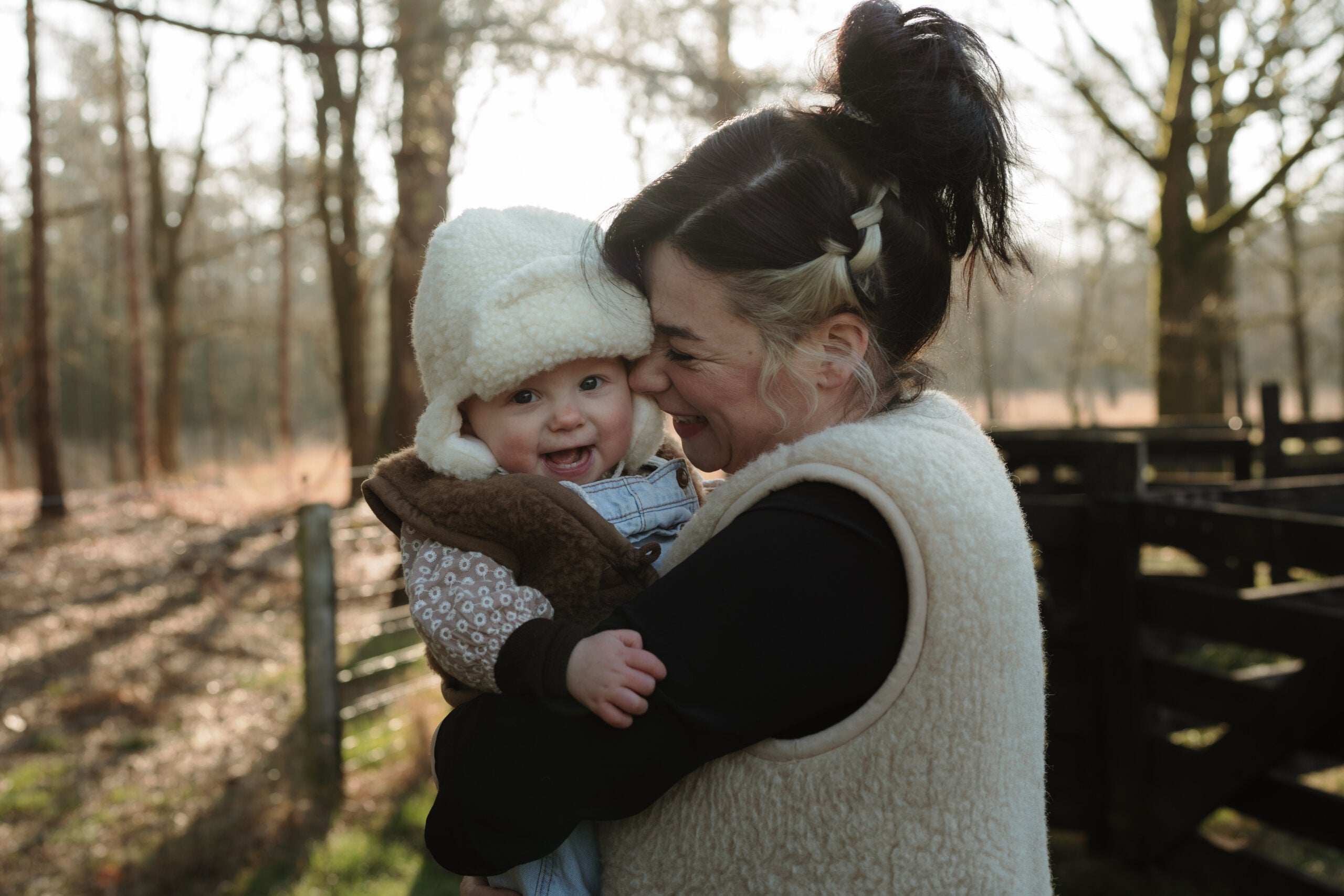 Merino wollen bodywarmer kind - Donkerbruin