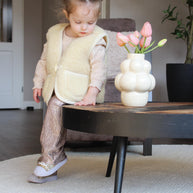 Merino wollen bodywarmer kind - Beige