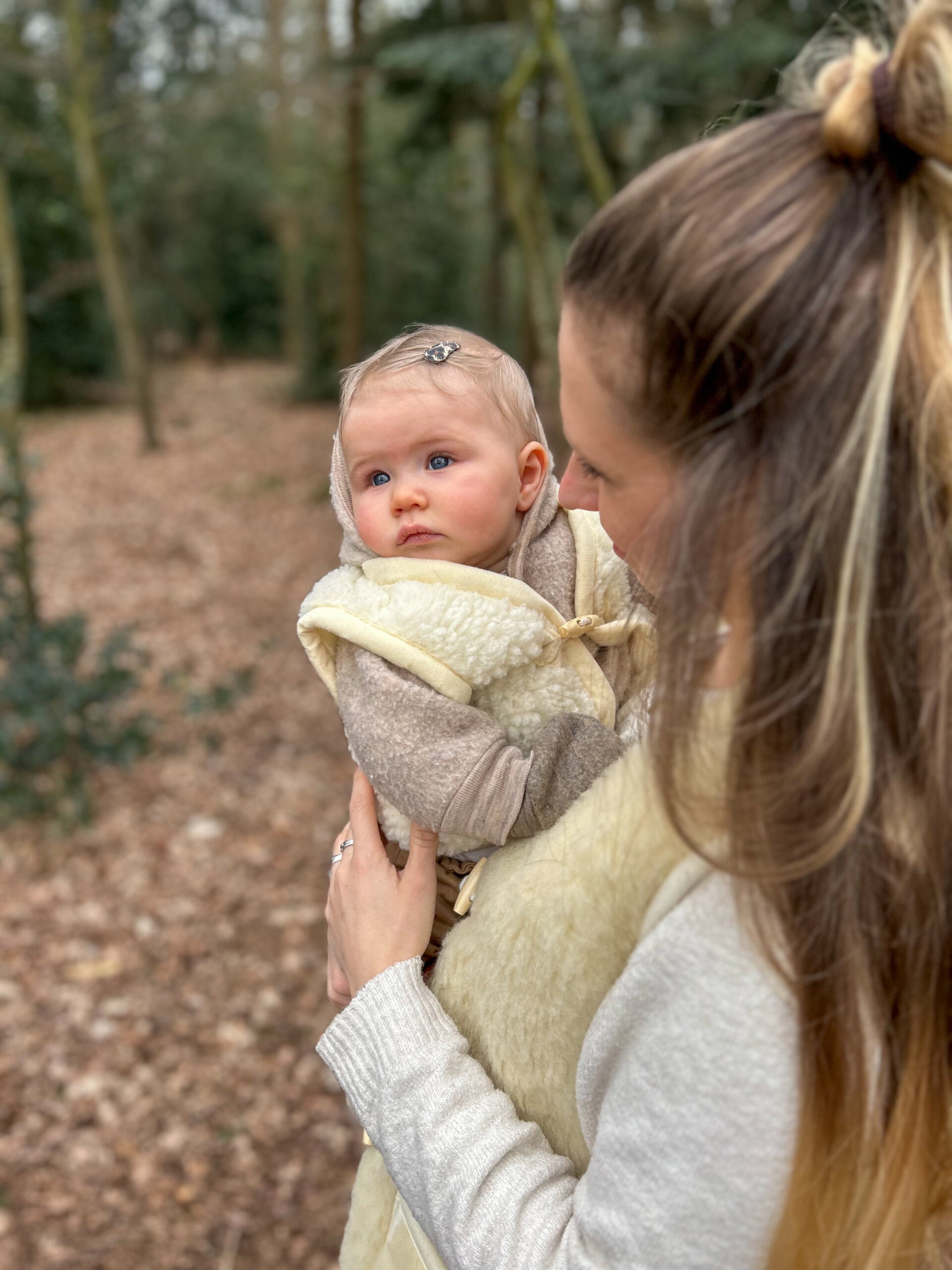 Merino wollen bodywarmer kind - Beige