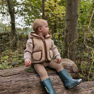 Merino wollen bodywarmer met capuchon kind