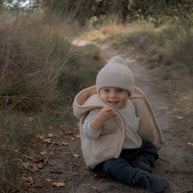 Merino wollen bodywarmer met capuchon kind