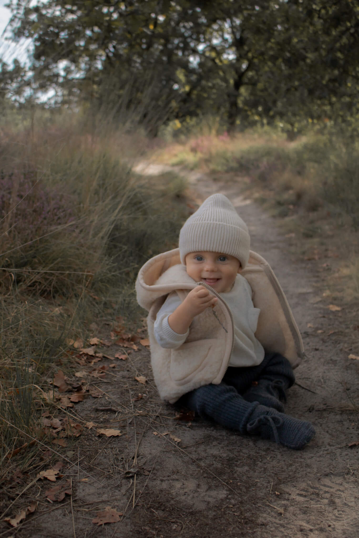 Merino wollen bodywarmer met capuchon kind