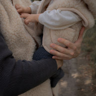 Merino wollen bodywarmer met capuchon kind