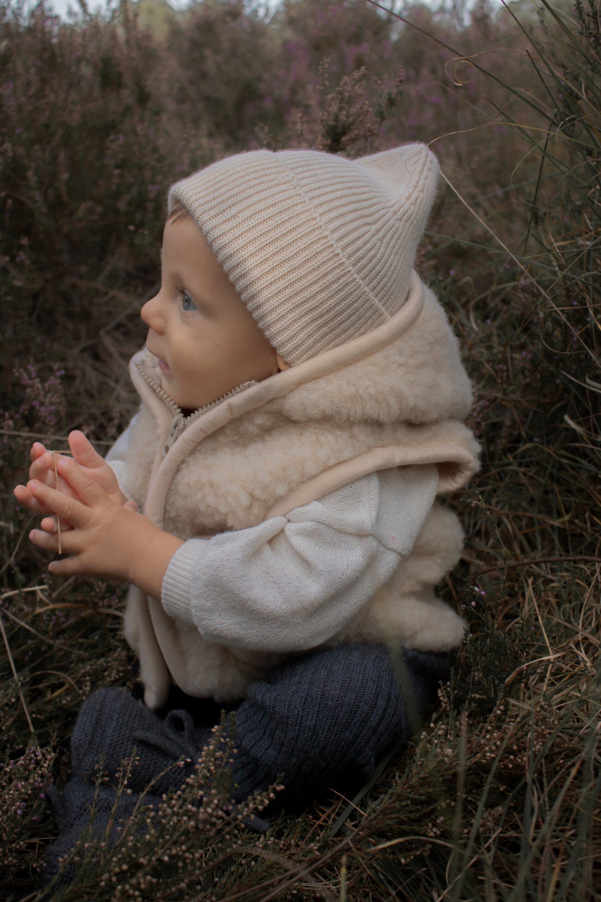 Merino wollen bodywarmer met capuchon kind